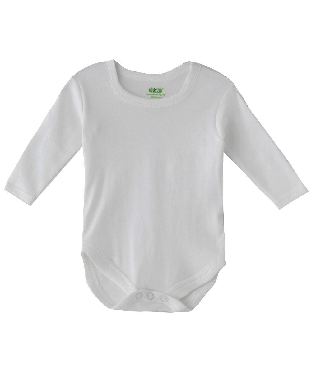 Smart Baby Full Sleeves Plain Bodysuit - White