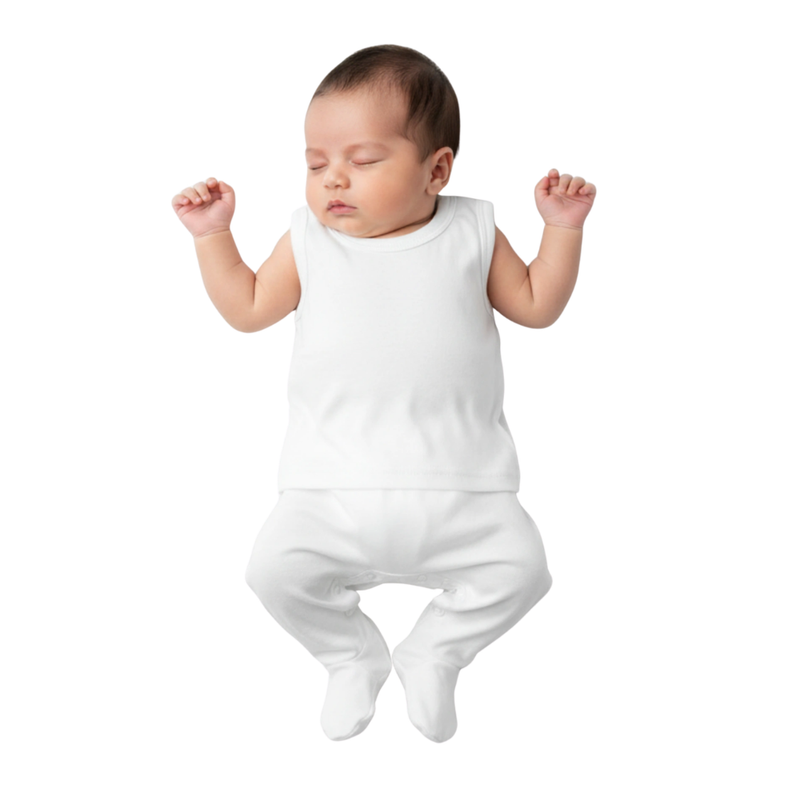 Smart Baby Plain Organic Cotton Vest - White