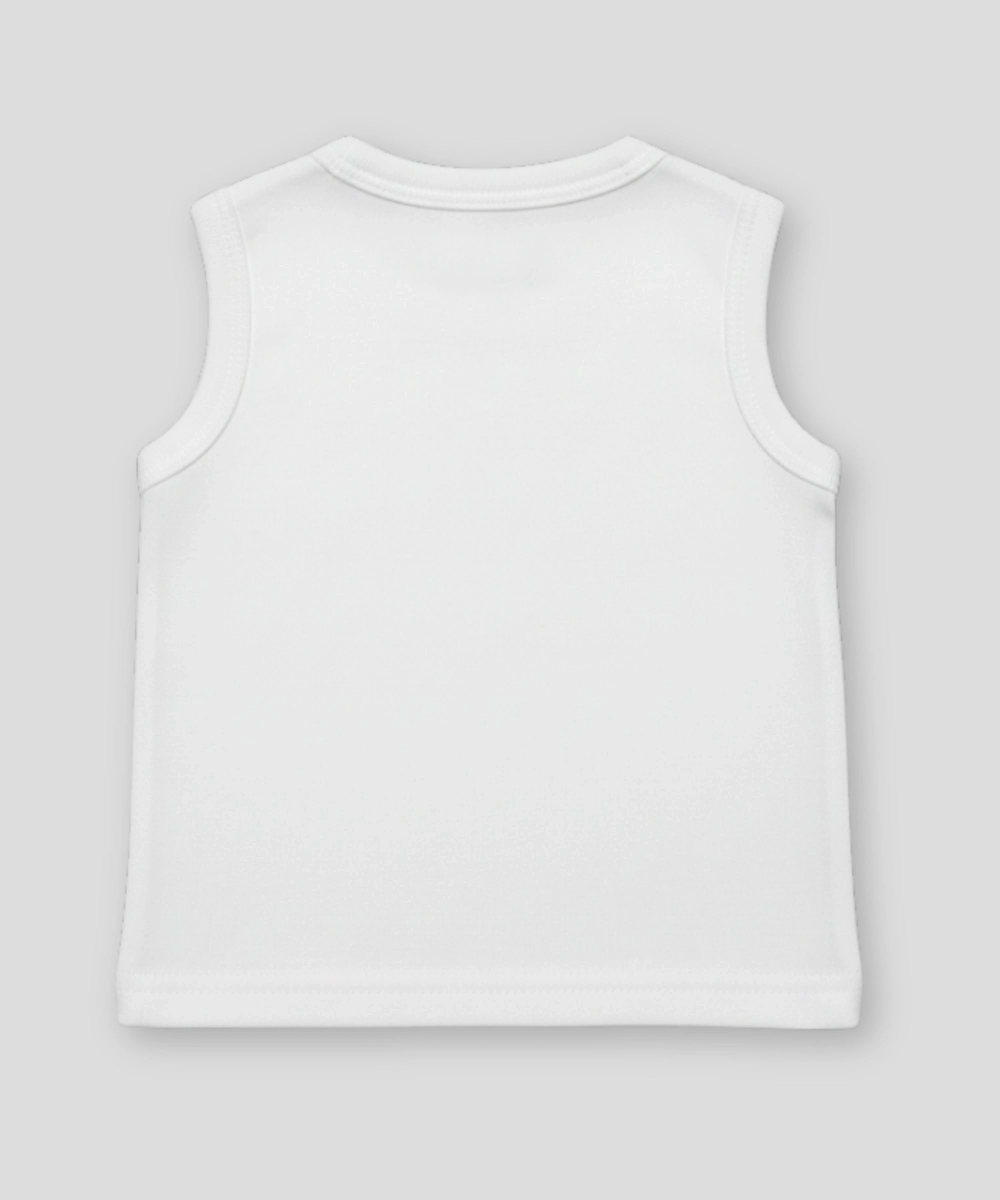 Smart Baby Plain Organic Cotton Vest - White