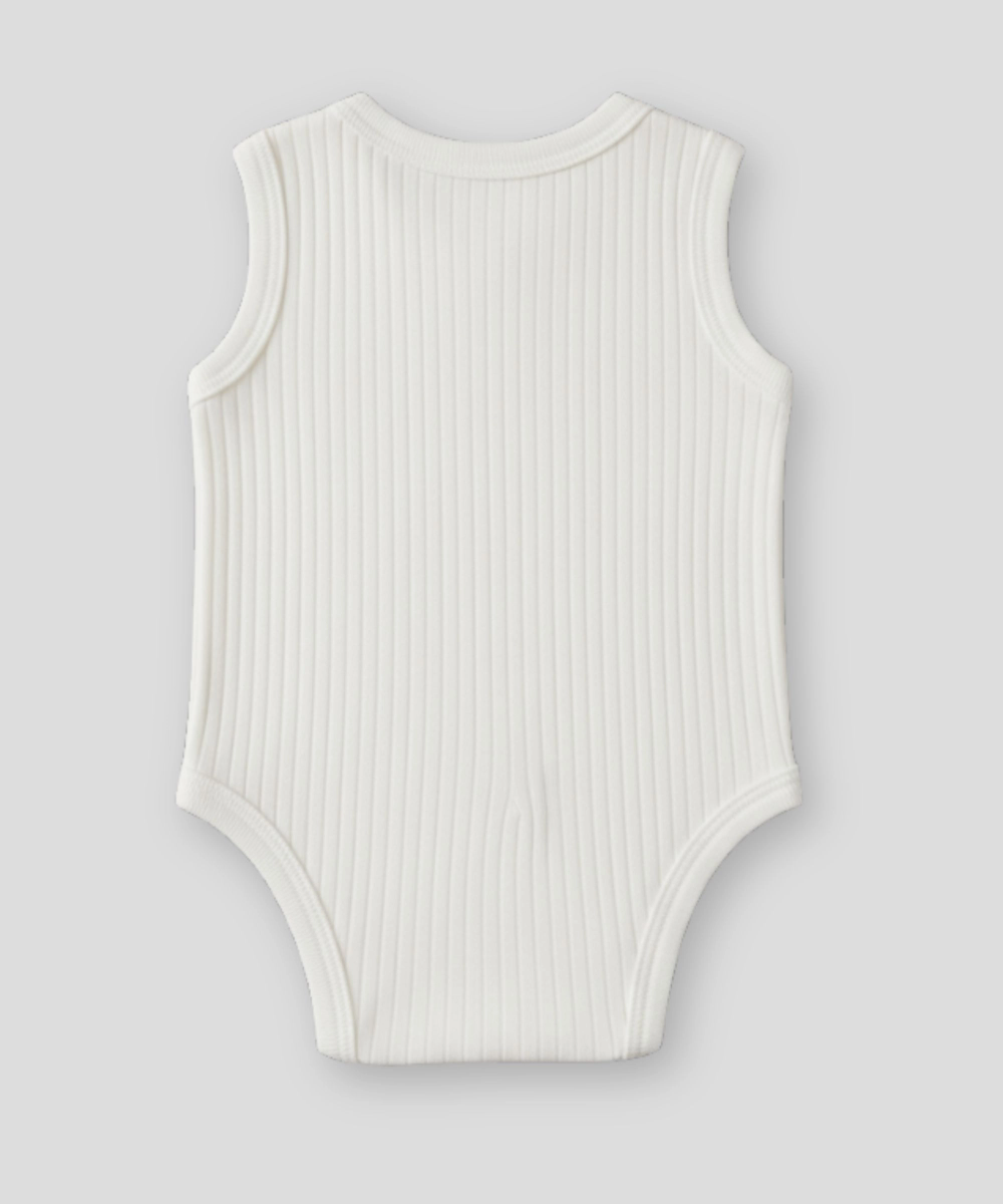 Smart Baby Baby Plain Sleeveless Bodysuit - White