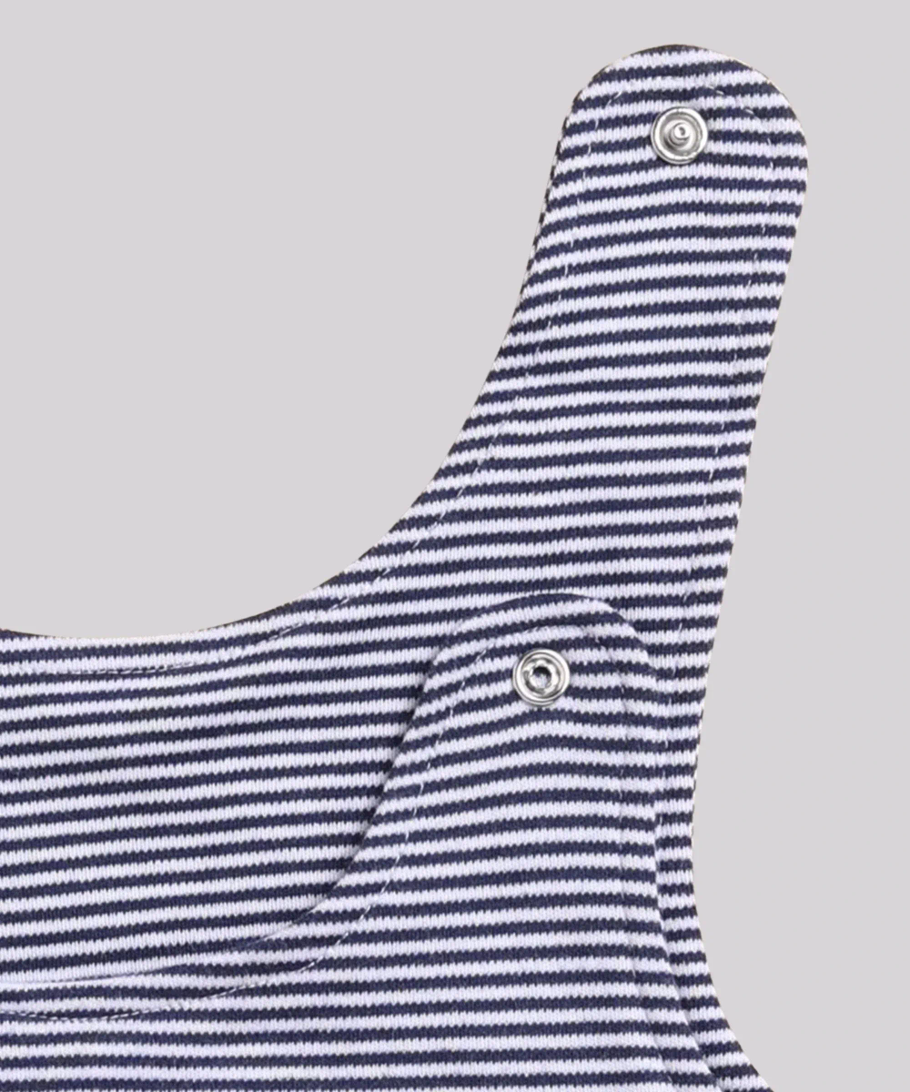 Wonderchild Baby Girl's Top & Sleeveless Half Romper - Navy Blue - 2 Pcs