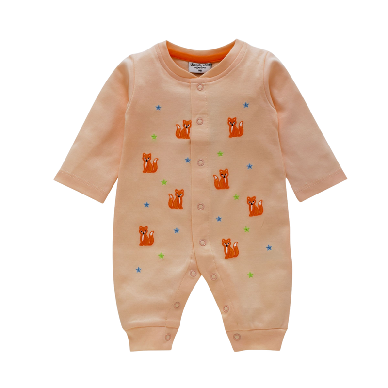 Wonderchild Baby Boy' Full Sleeve Romper - Peach