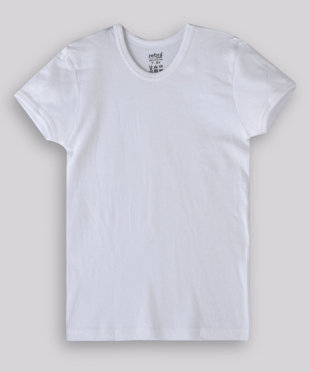 Zebra Crossing Boy's Plain Undershirts - White - 3 Pcs