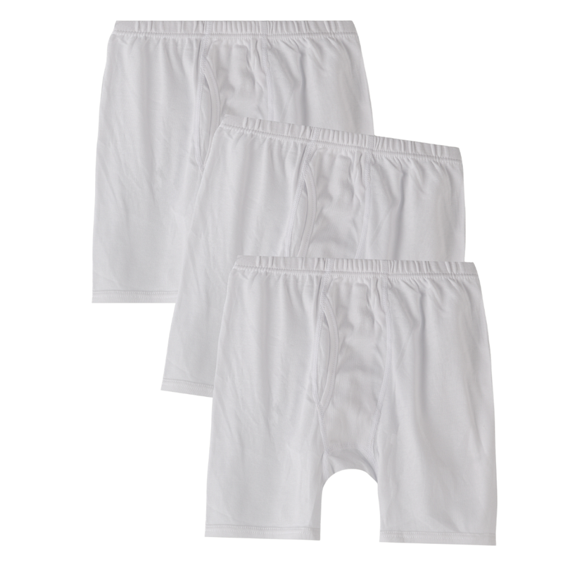 Zebra Crossing Boy's Plain Half Pants - White - 3 Pcs