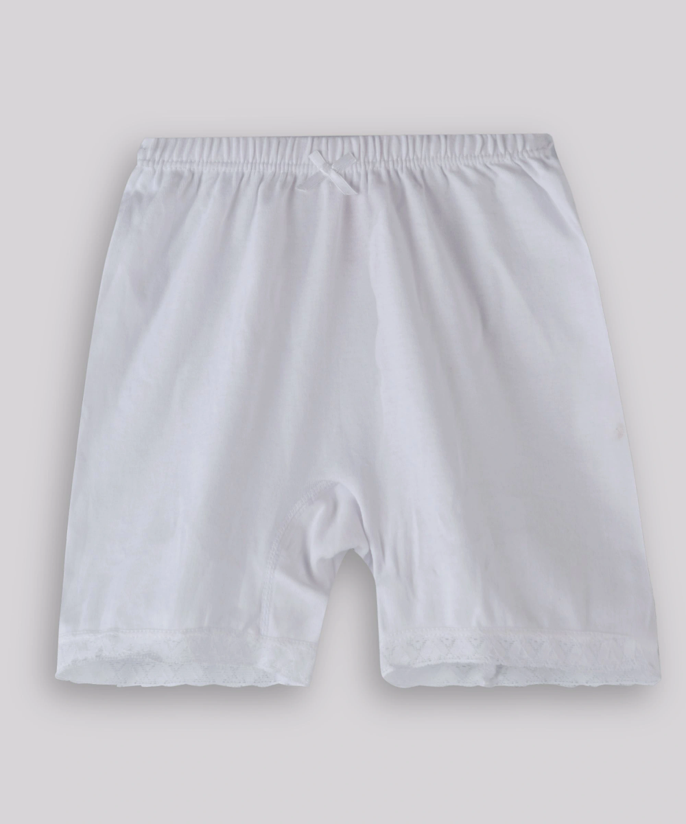 Zebra Crossing Girl's Plain Half Pants - White - 3 Pcs