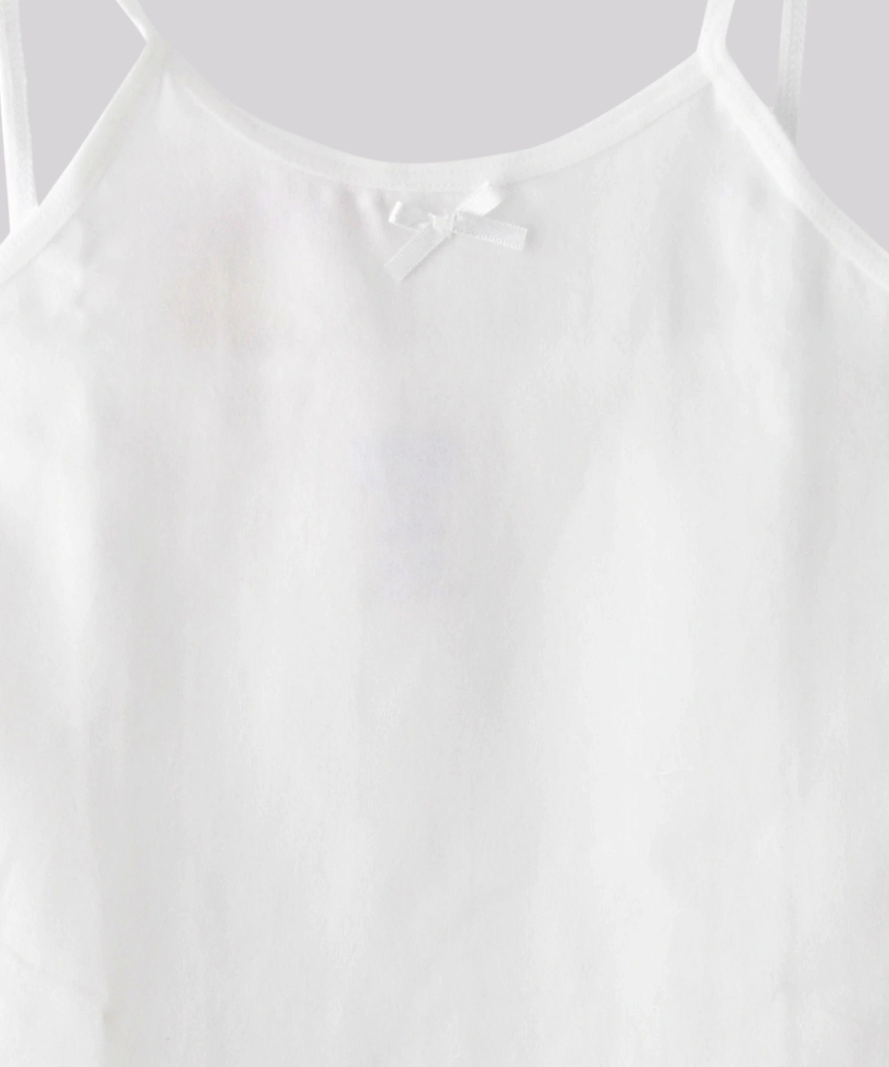 Zebra Crossing Girl's Plain Spaghetti Camisole - White - 3 Pcs
