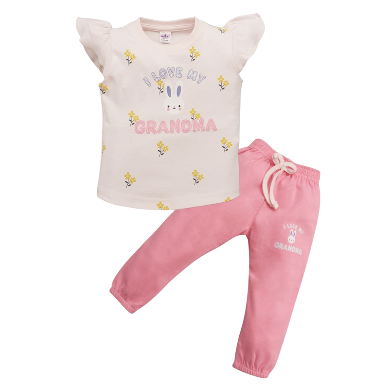 Smart Baby Baby Girl Love My Grandma T-Shirt Pants Set - 2 Pcs