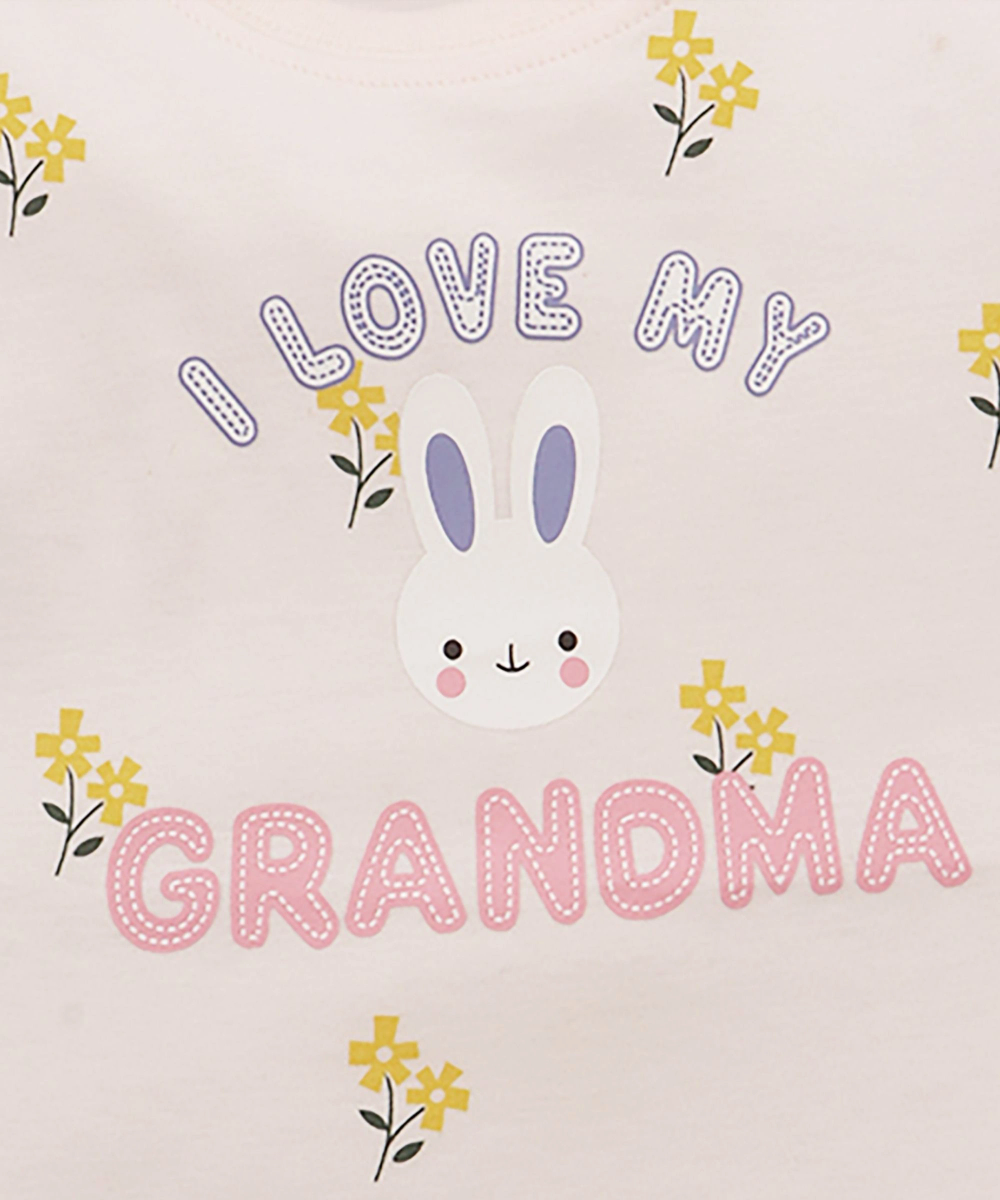Smart Baby Baby Girl Love My Grandma T-Shirt Pants Set - 2 Pcs