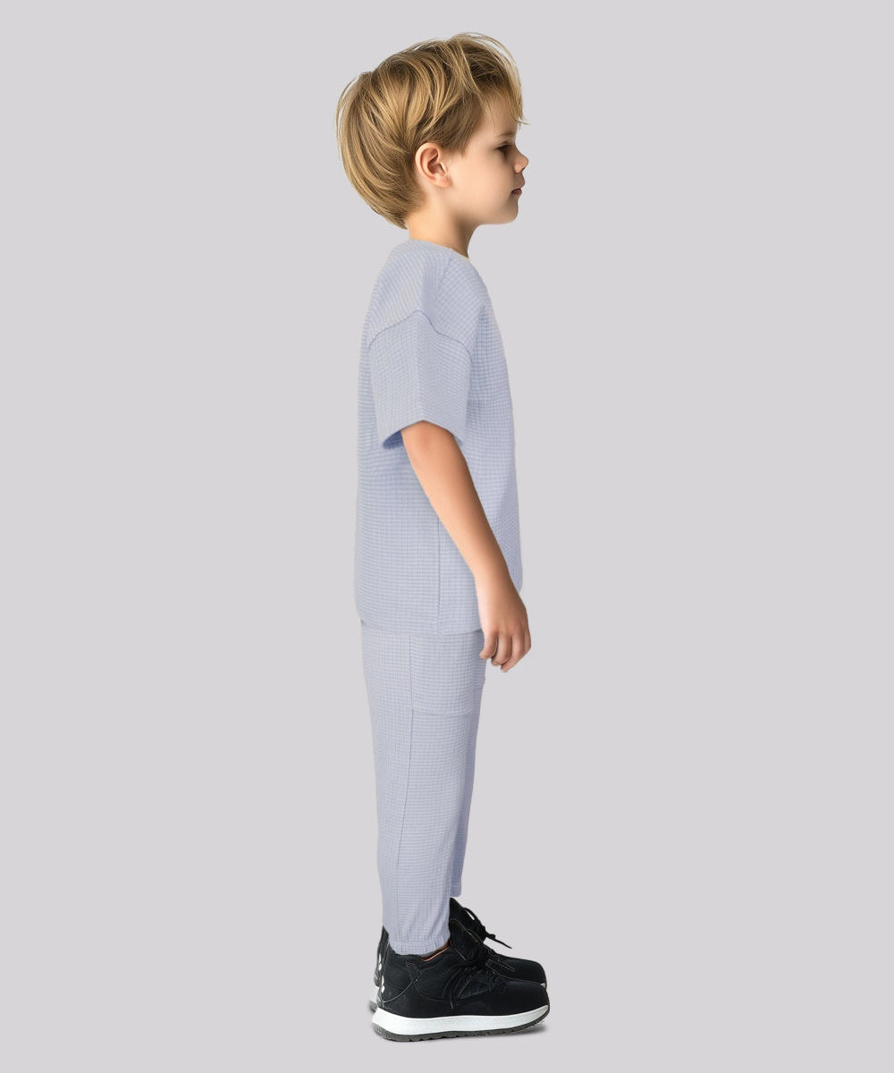 Genius - 2pc-Set - Boys' Waffle T-Shirt & Joggers - Blue