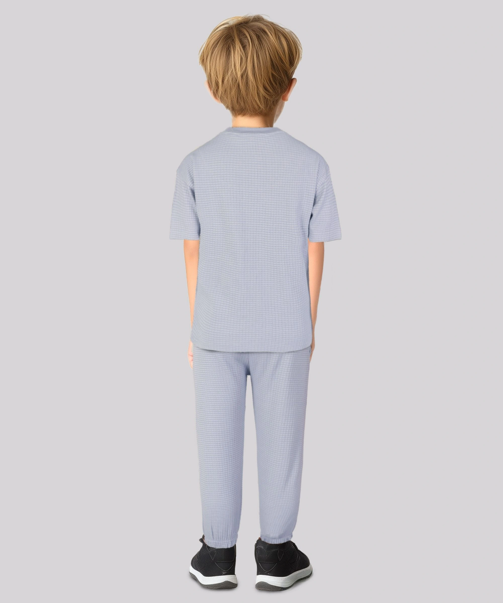 Genius - 2pc-Set - Boys' Waffle T-Shirt & Joggers - Blue