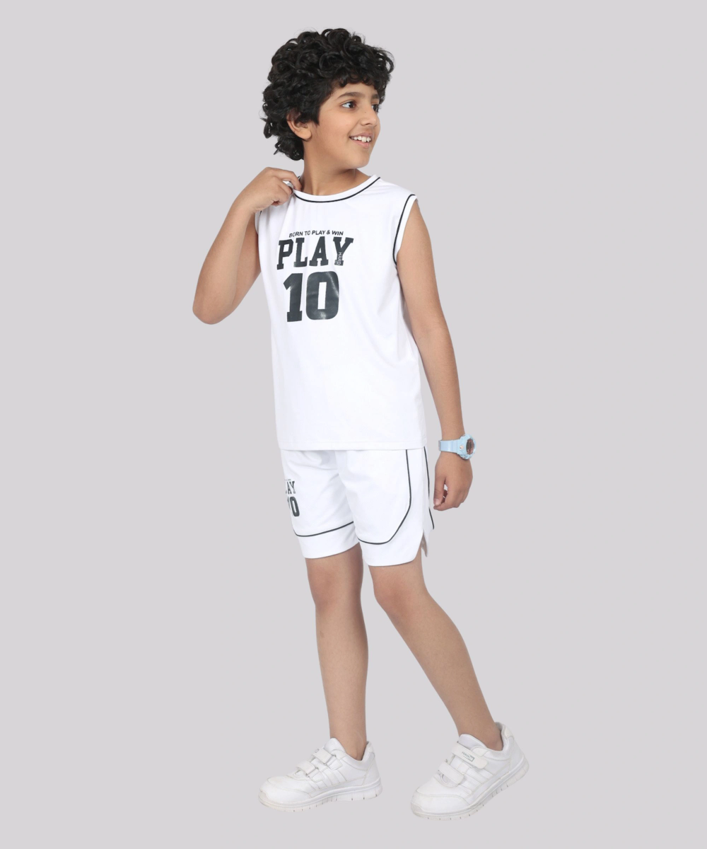 Nexgen Boy Active Sports Shorts - White