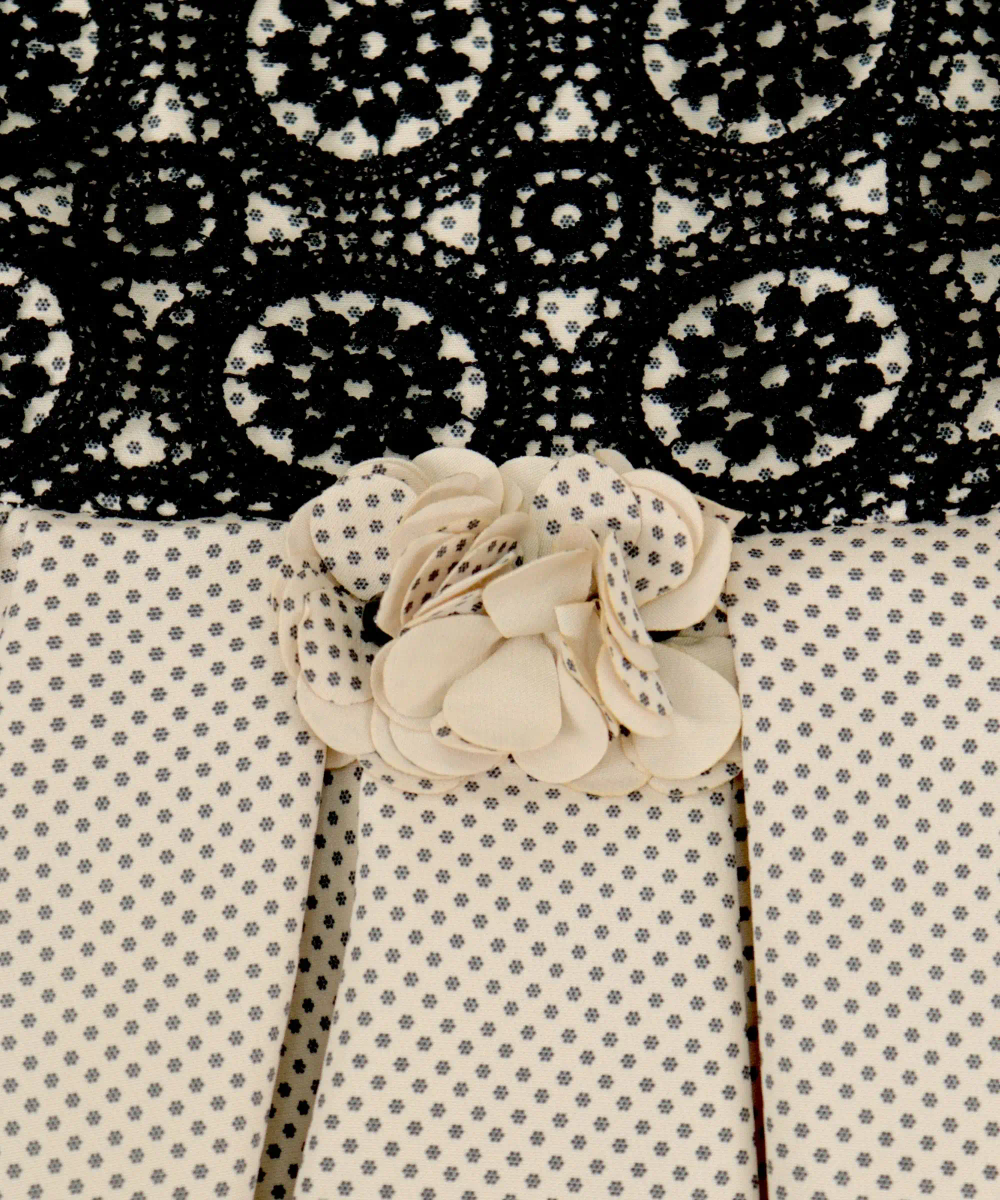 Smart Baby Girl's Embroidered Party Dress - Black/Beige