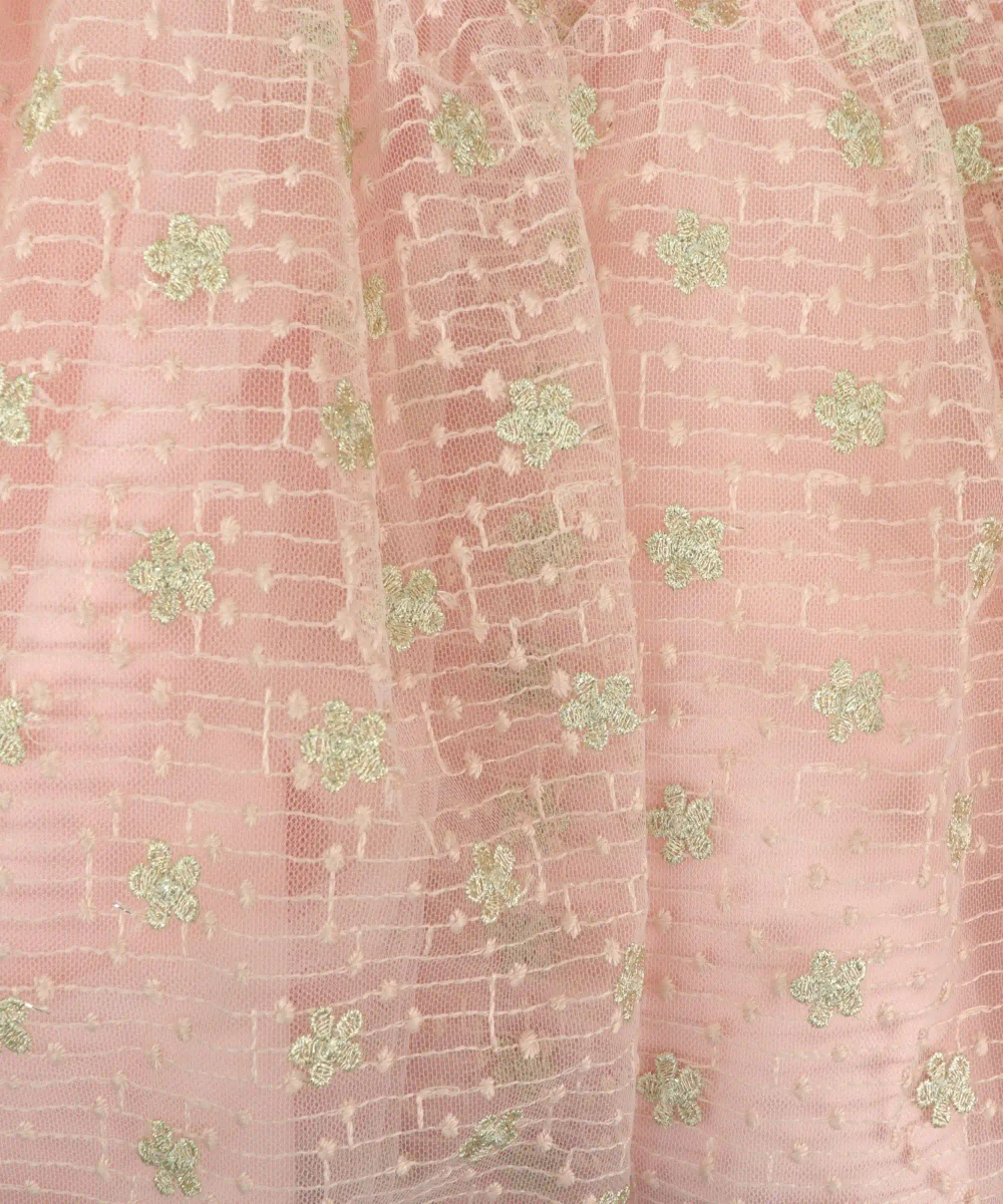 Smart Baby Baby Girl's Cap Sleeves Embroidered Party Dress - Pink