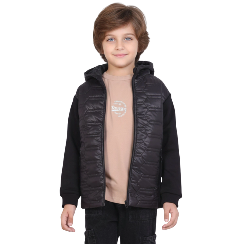 Little Kangaroos Boy's Long Sleeves Hooded Jacket - Black