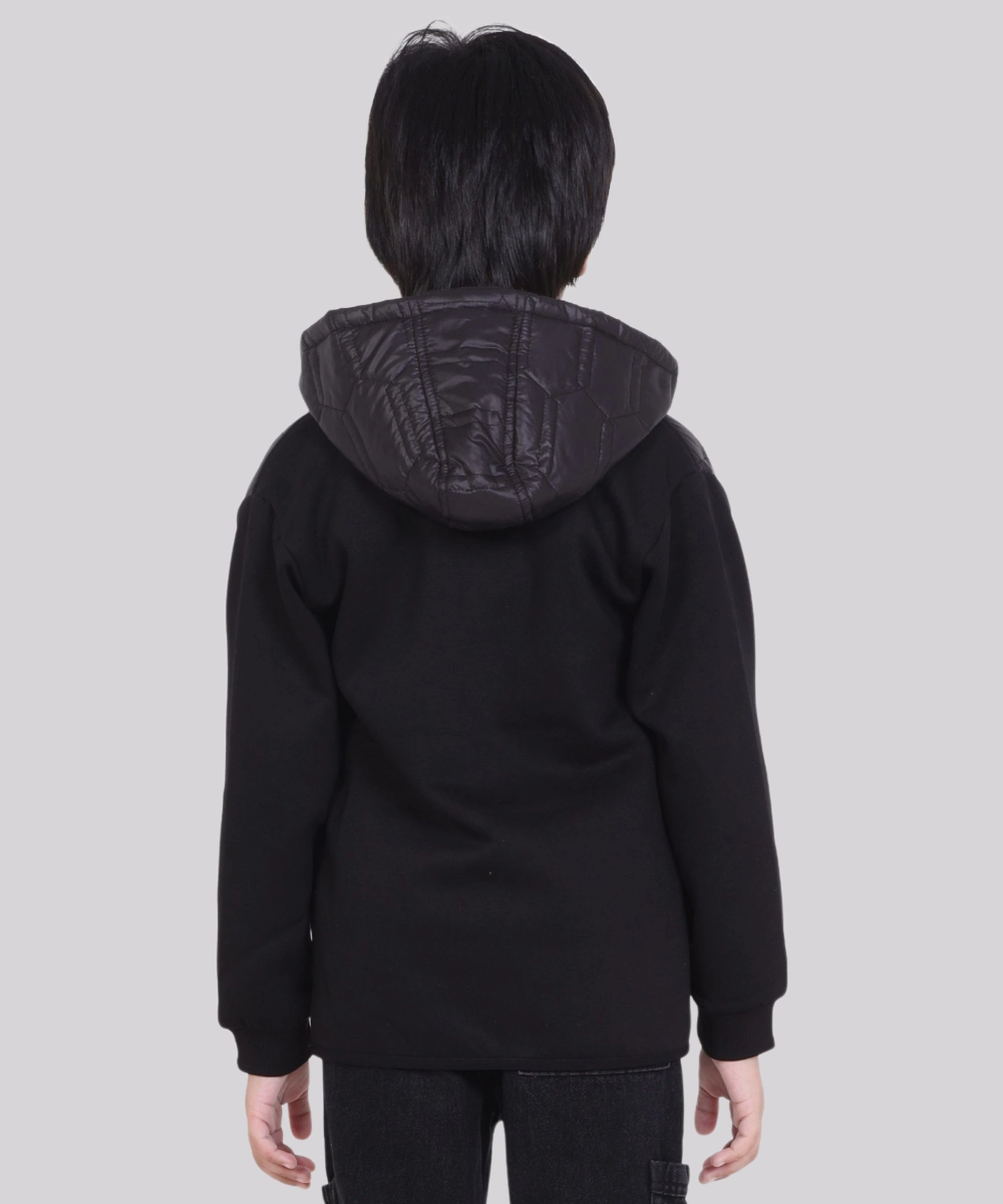 Little Kangaroos Boy's Long Sleeves Hooded Jacket - Black