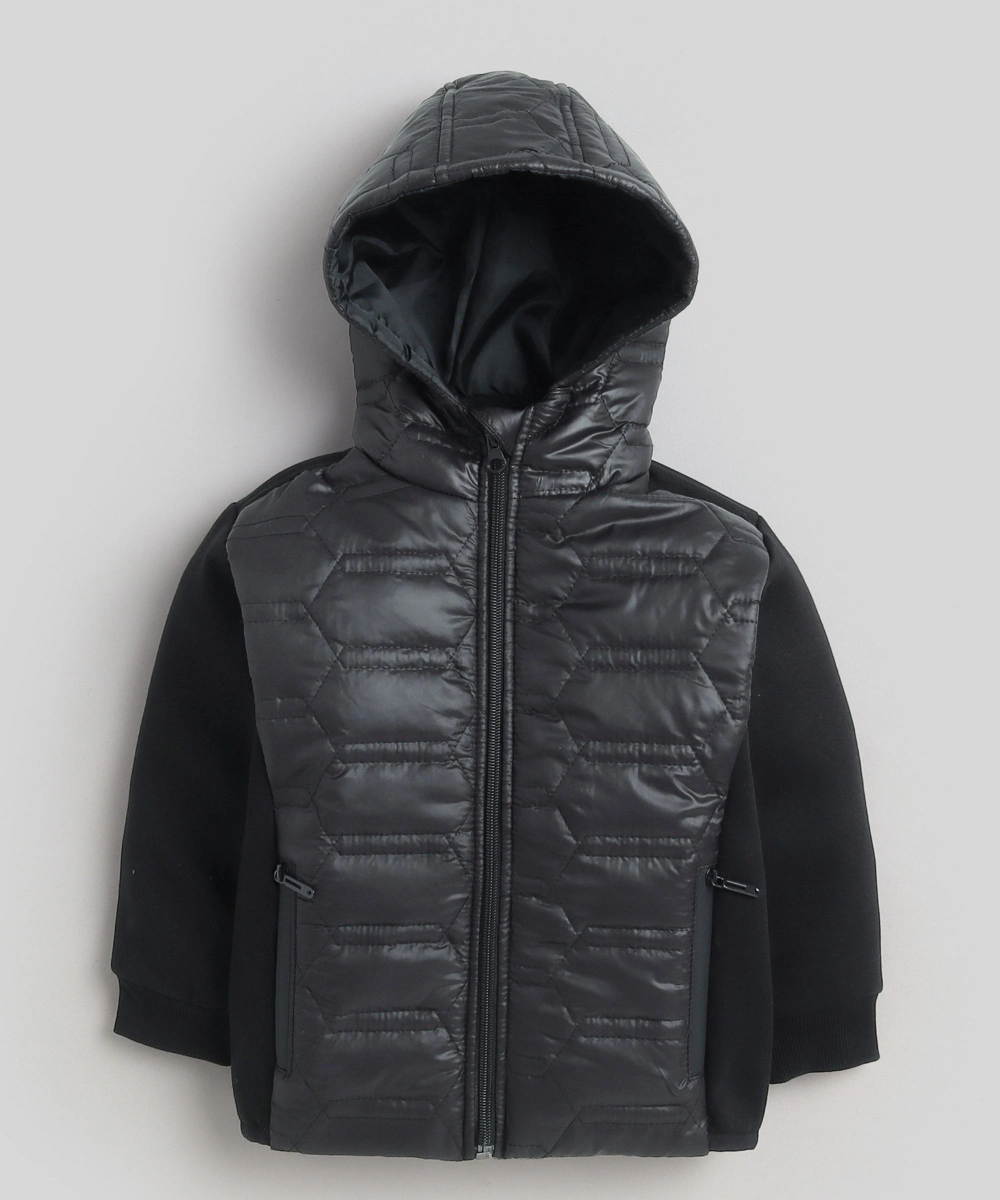 Little Kangaroos Boy's Long Sleeves Hooded Jacket - Black