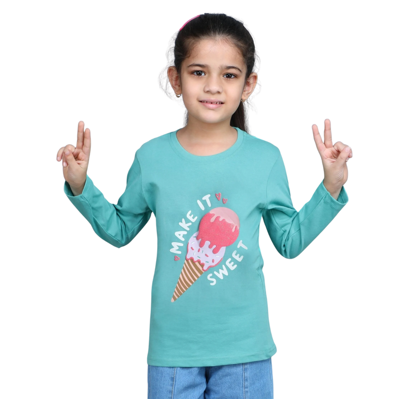 Nexgen Girl's Graphic Printed T-Shirt - Blue