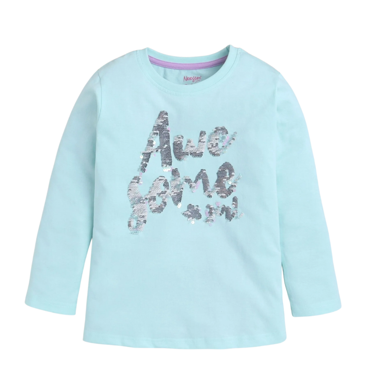 Nexgen Girl's Awesome Embellished T-Shirt - Blue