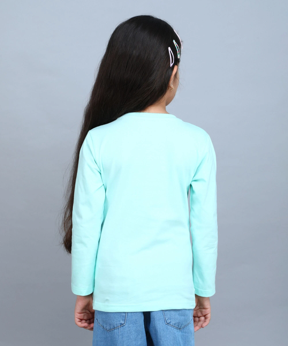 Nexgen Girl's Awesome Embellished T-Shirt - Blue