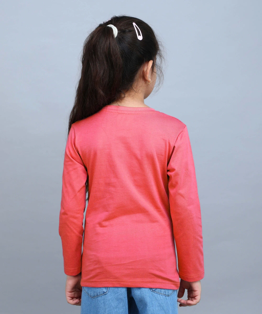 Nexgen Girl's Favourite Garden Printed T-Shirt - Red