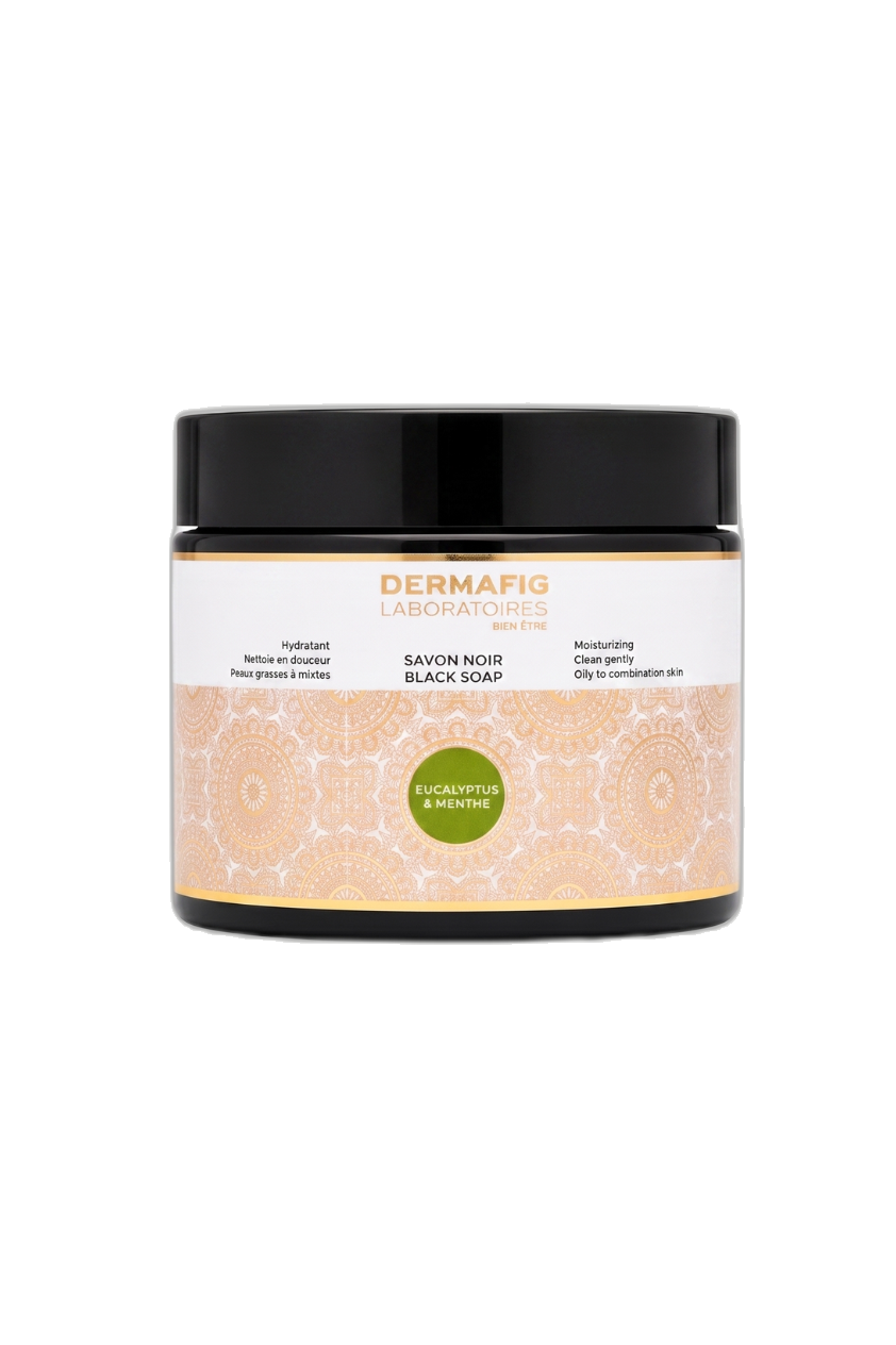 Dermafig - Moisturizing Black Soap - Eucalyptus & Menthe - 150 ml