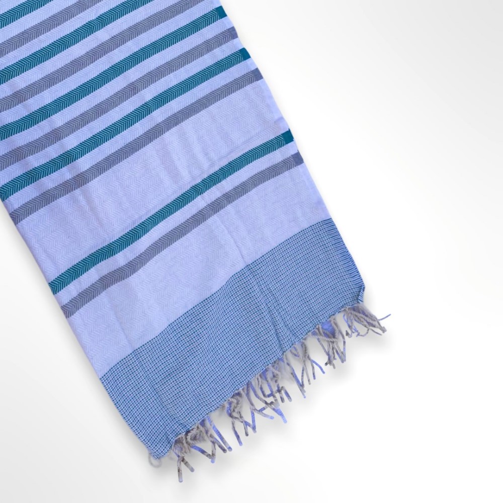 Hammam Corner - Wavelux Beach Towel - Green/Blue