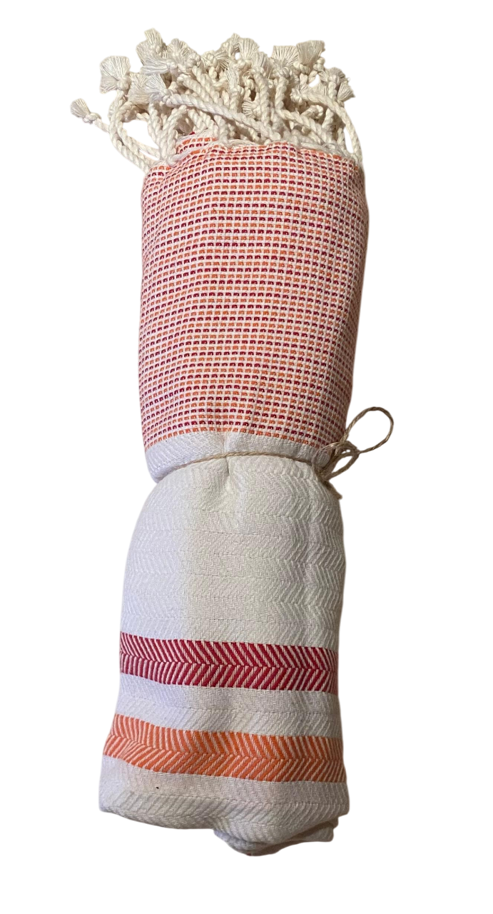 Hammam Corner - Wavelux Beach Towel - Orange/Red