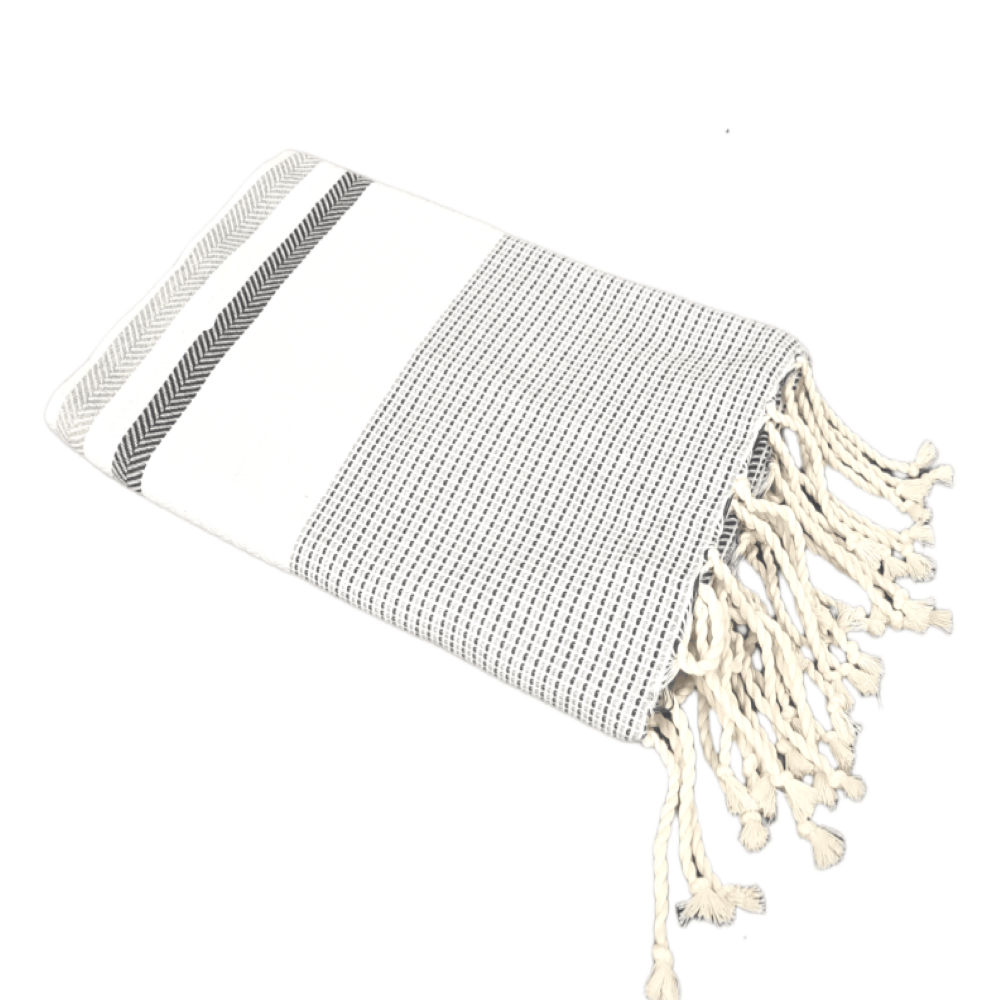 Hammam Corner - Wavelux Beach Towel - Grey/Black