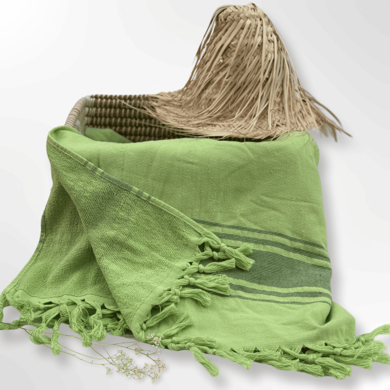 Hammam Corner - Nautical Charm Beach Towel - Green