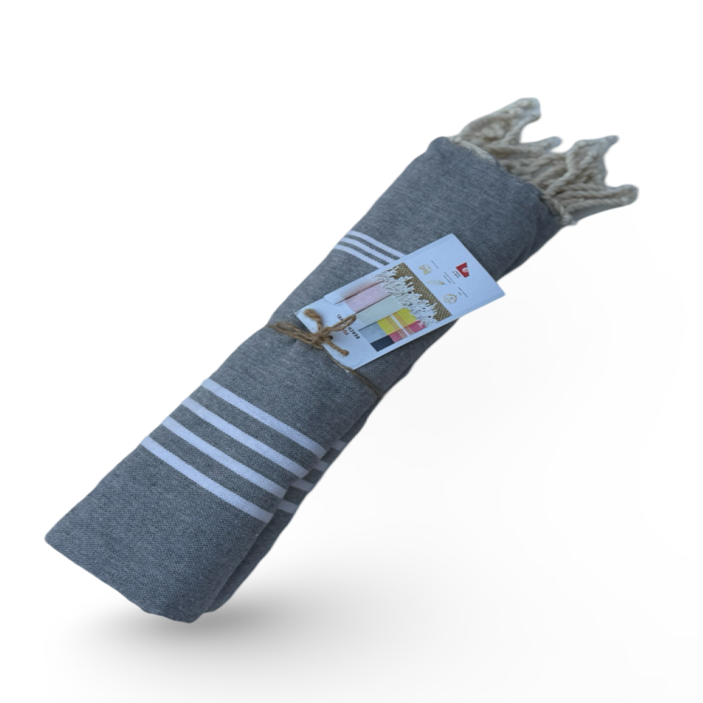 Hammam Corner - The Line Beach Towel - Grey