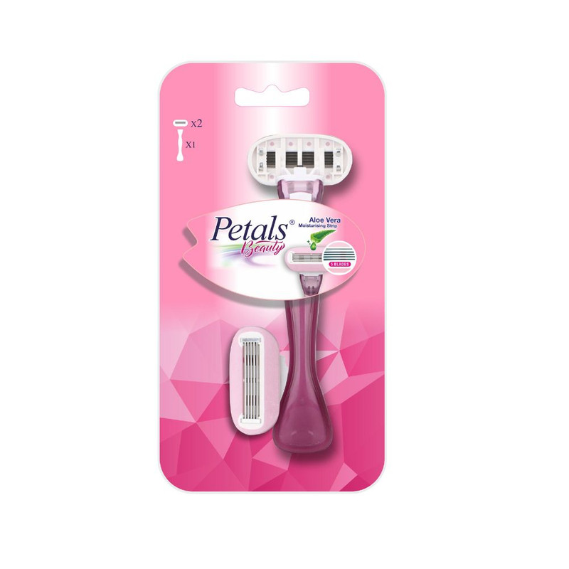 Petals - 5 Blade System Razor With 1 Extra Cartridge - 1 Pc