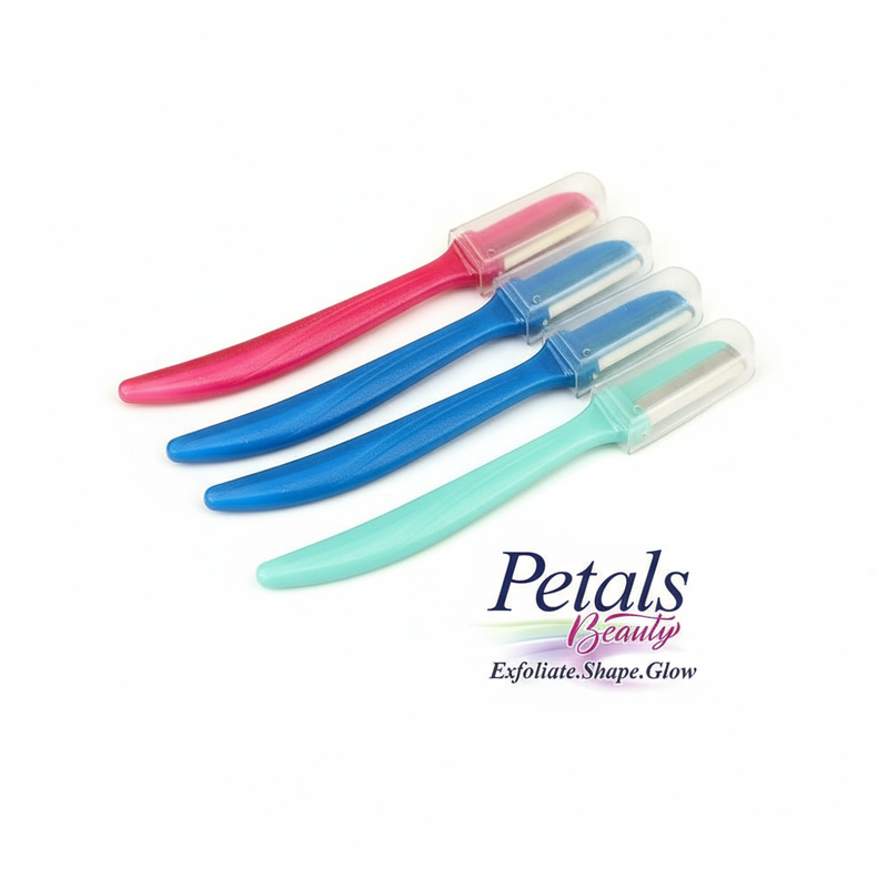 Petals - Facial & Eyebrow Razor With Cover - 3 Pcs