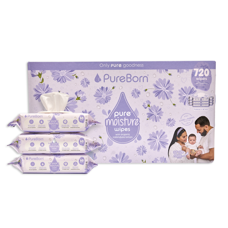 Pureborn - Pure Moisture Wipes With Organic Calendula Lotion - 720 Pcs