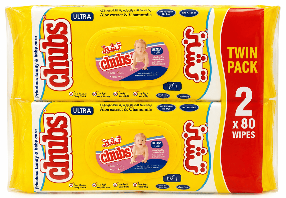 Chubs - Baby Ultra Aloe Wet Wipes - 80 Pc Set