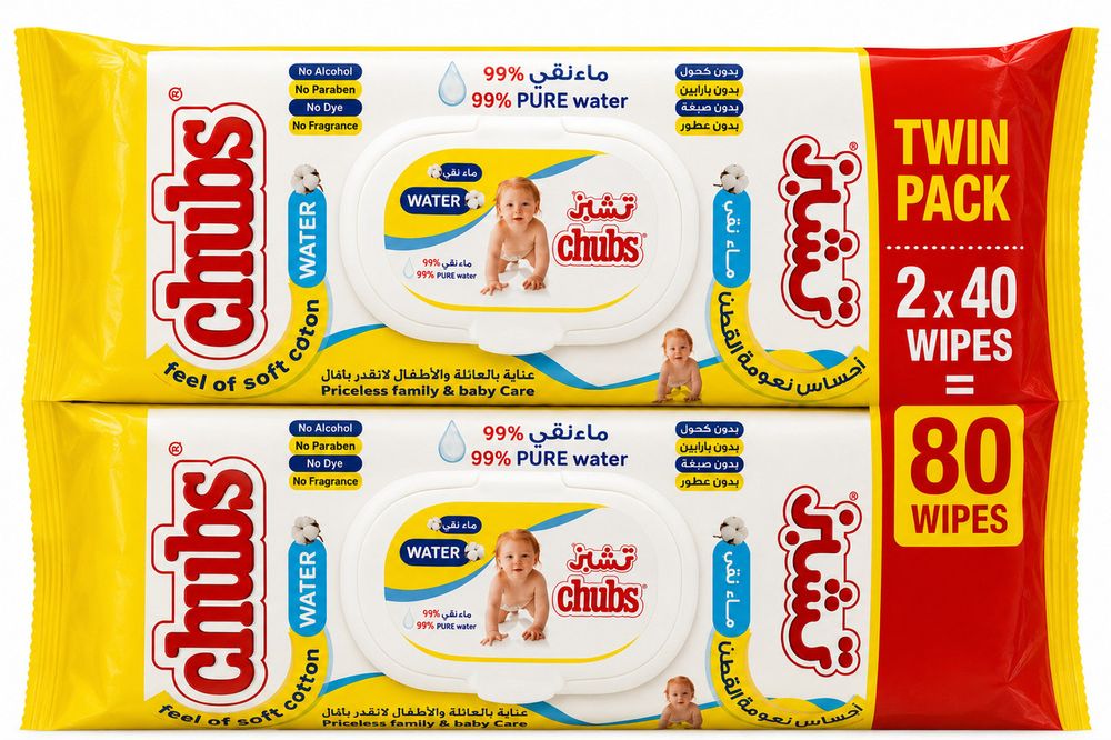 Chubs - Baby Water Wet Wipes - 80 Pc Set