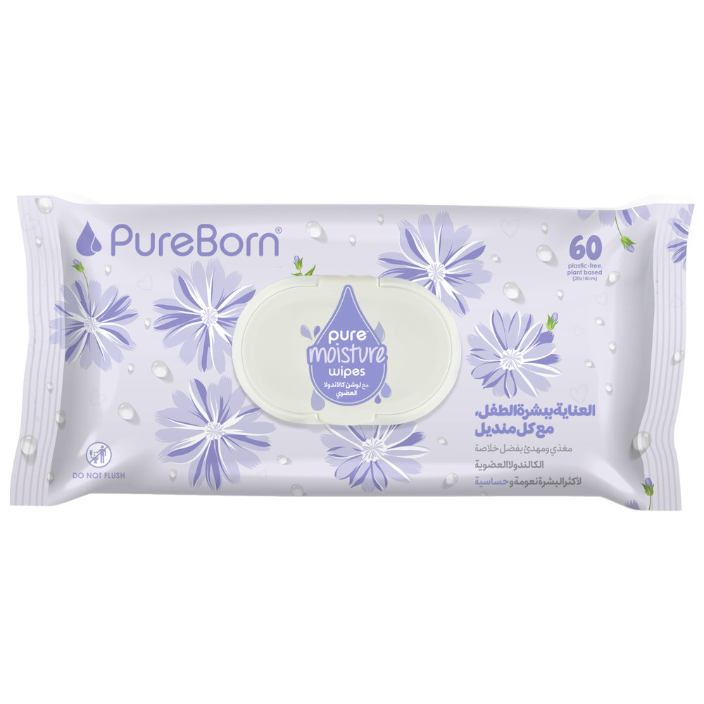 Pureborn - Pure Moisture Baby Wipes - Pack of 60