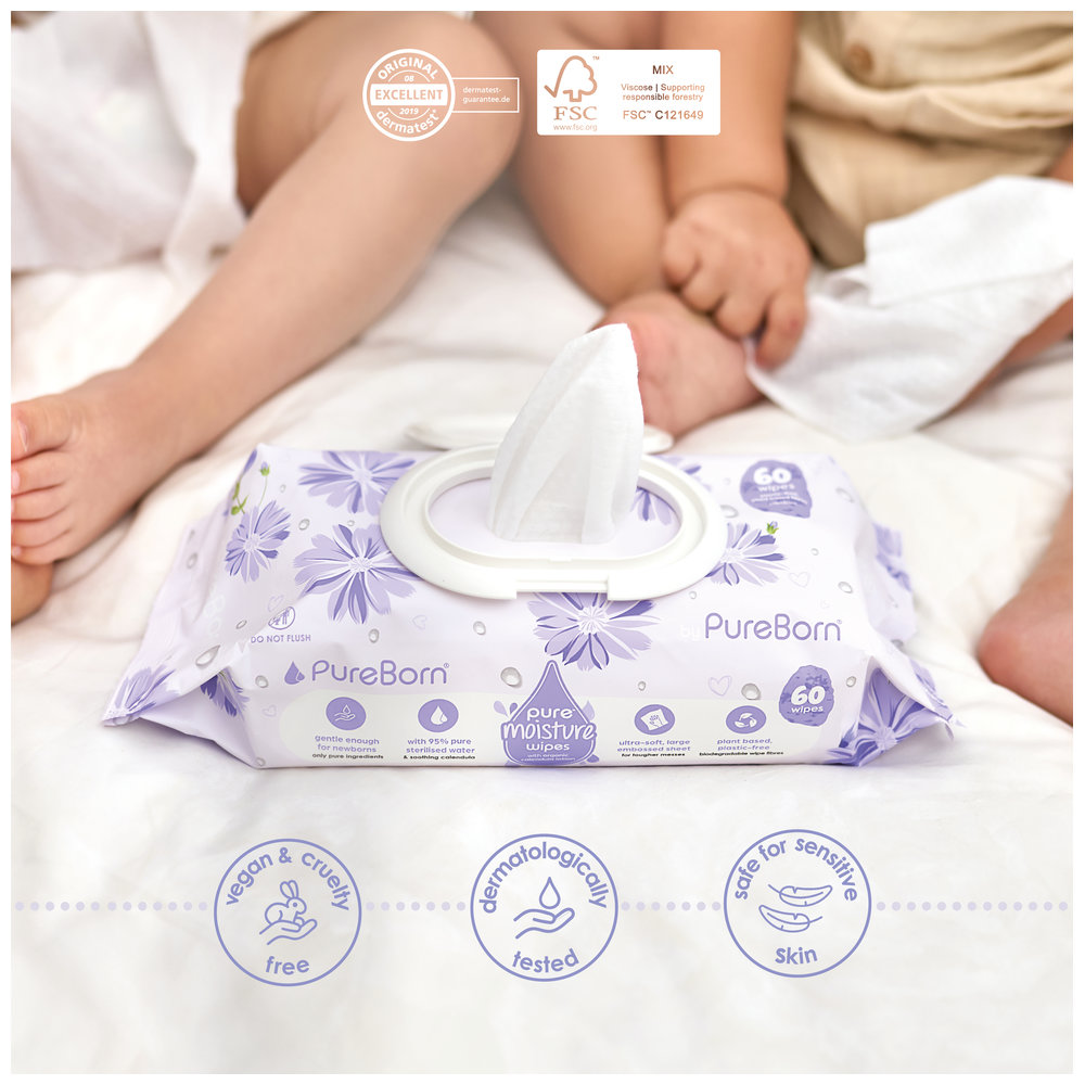 Pureborn - Pure Moisture Baby Wipes - Pack of 60