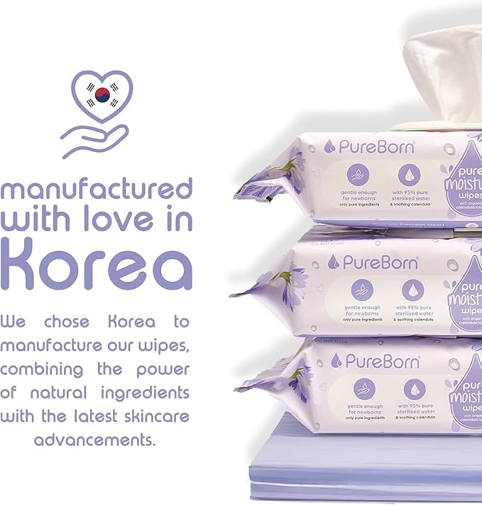 Pureborn - Pure Moisture Wipes With Calendula Lotion - 20 Pcs