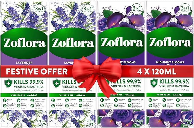 Zoflora - Concentrated Disinfectant Gift Pack - Assorted - 120ml - Pack of 4
