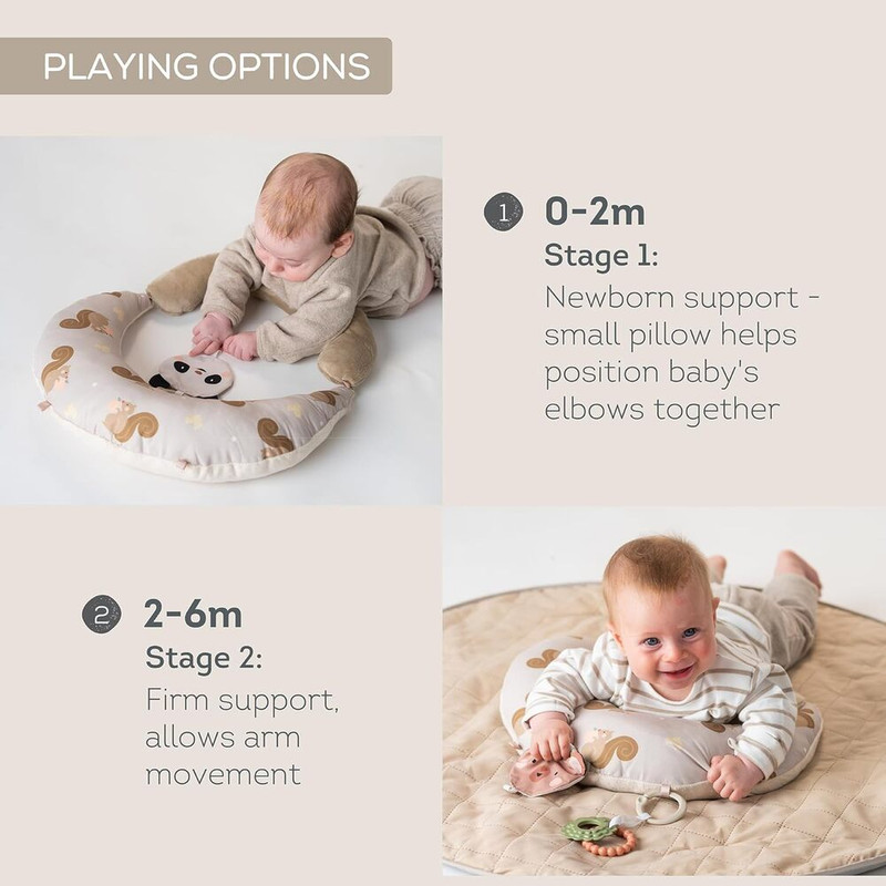 Taf Toys 2-In-1 Tummy Time First Activity Pillow - Multicolor