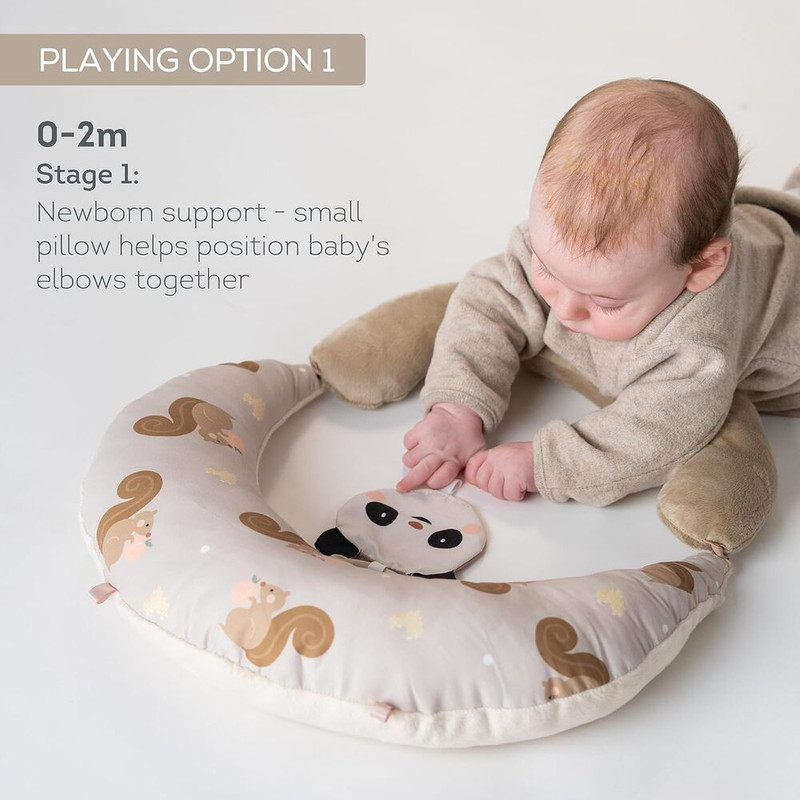 Taf Toys 2-In-1 Tummy Time First Activity Pillow - Multicolor