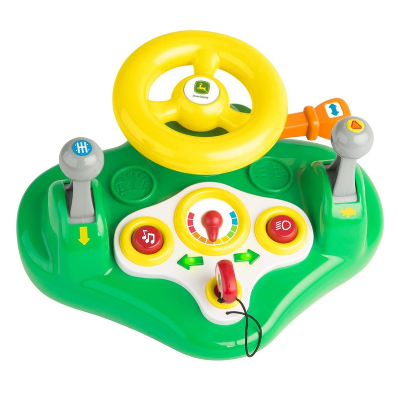 John Deere - Busy Driver Steering Wheel Early Learning Toy - Multicolor