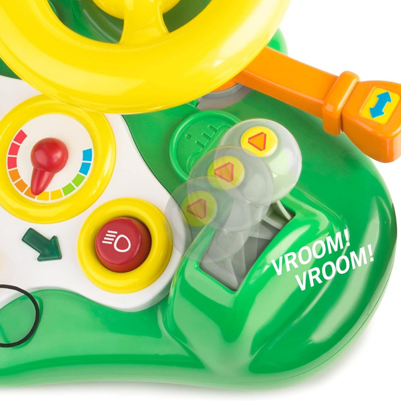 John Deere - Busy Driver Steering Wheel Early Learning Toy - Multicolor