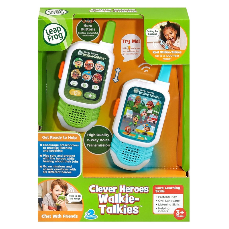 LeapFrog - Clever Heroes Walkie-Talkies Electronic Learning Toy Set - Multicolor - 2 Pcs