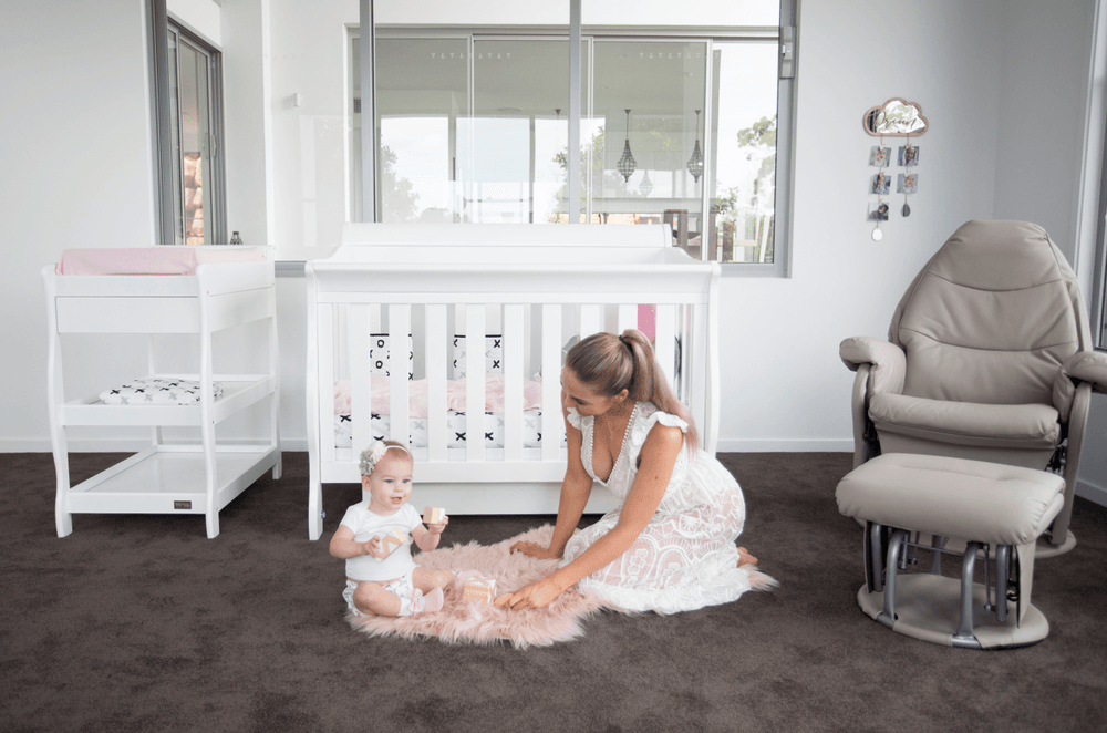 babyhood Amani Sleigh Cot - White