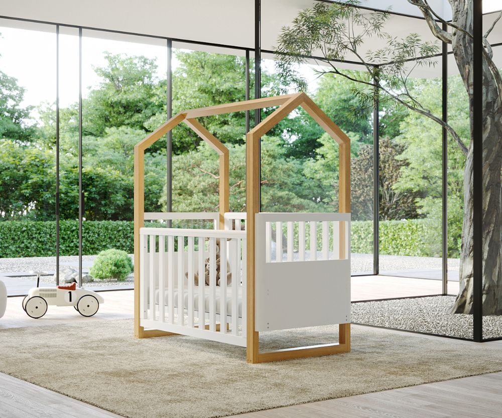 Babyhood Kaylula Mila Cot - Beech/White