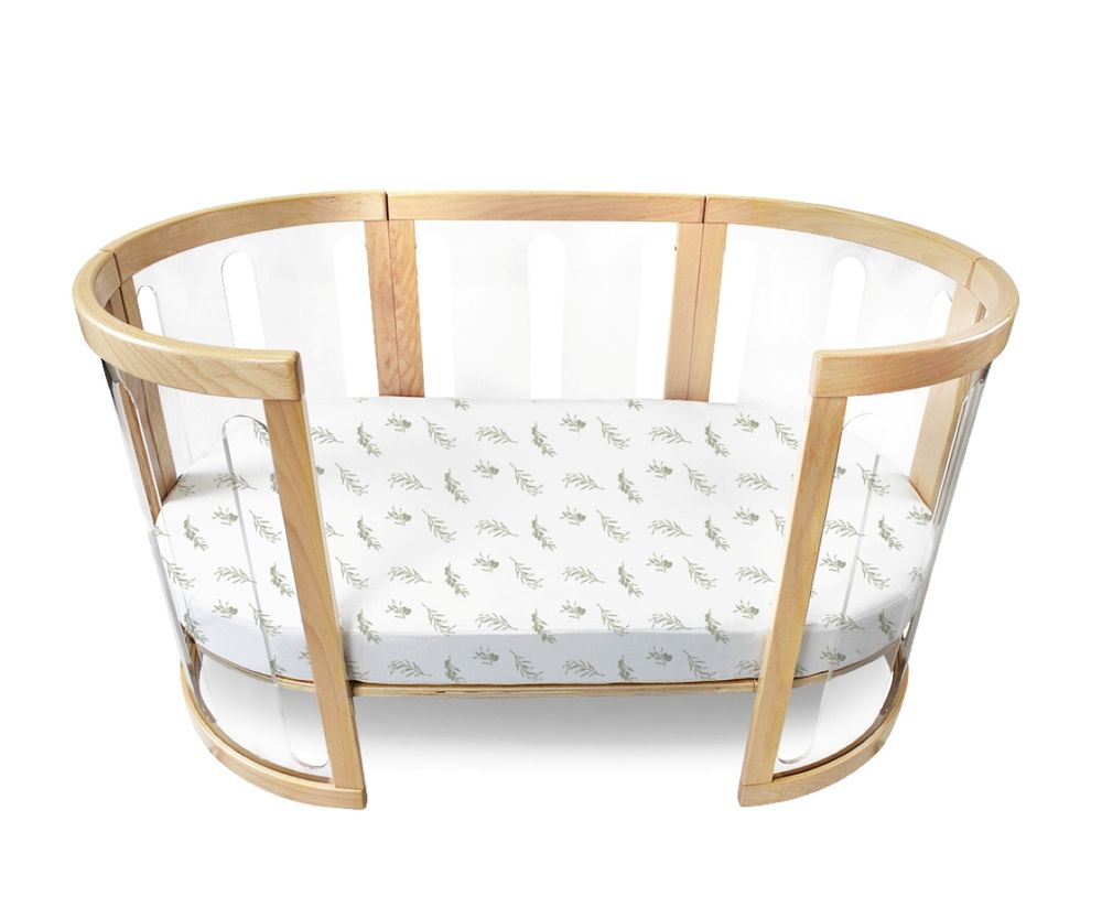 Babyhood Amani Bebe Oval Cot Fitted Sheet Only - Olive