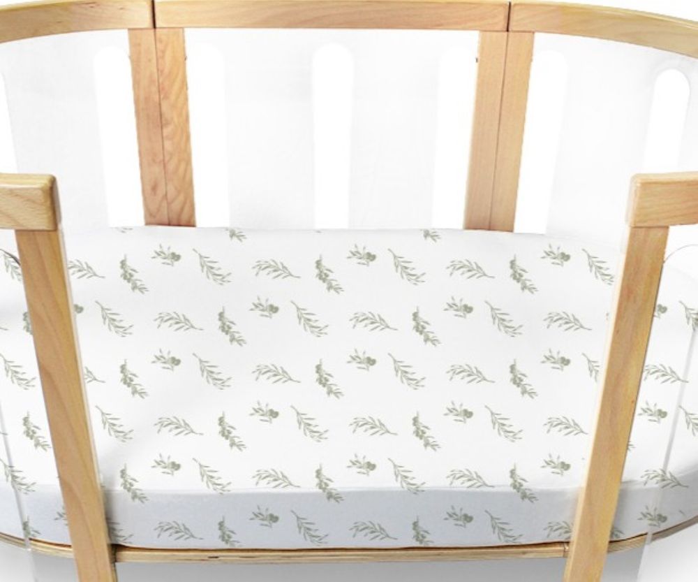 Babyhood Amani Bebe Oval Cot Fitted Sheet Only - Olive