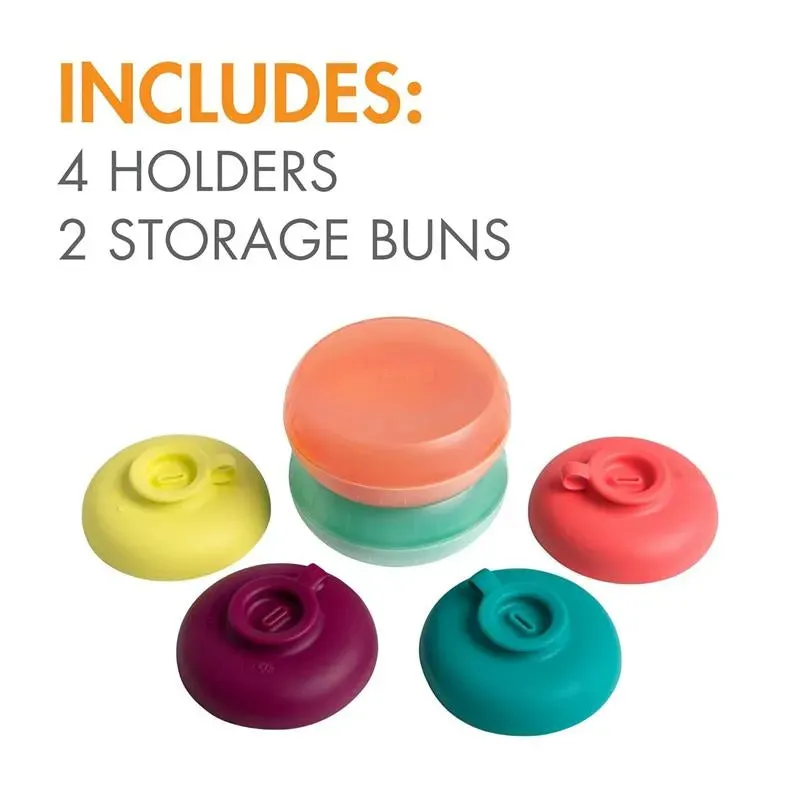 Boon - Drizzle Frozen Ice-lolly Popsicle & Ice Cream Cone Holder - 4 Pcs