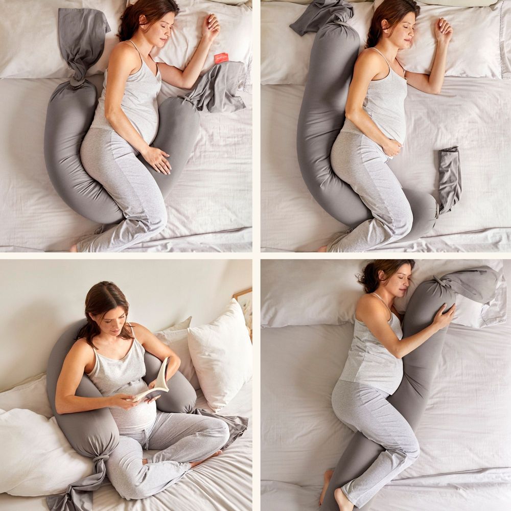 BBhugme - Organic Pregnancy Body Pillow - Stone